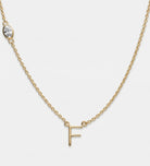 Eden Initial Necklace With .3CT Oval Lab Diamond in 18K Gold Plating on 925 Silver - Ash & Harry