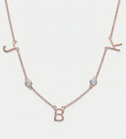 Eden Initial Necklace With .3CT Round Lab Diamond - in 18K Rose Gold Plating on 925 Silver - Ash & Harry