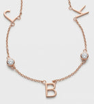Eden Initial Necklace With .3CT Round Lab Diamond - in 18K Rose Gold Plating on 925 Silver - Ash & Harry