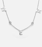 Eden Initial Necklace With .3CT Round Lab Diamond in Rhodium Plating on 925 Silver - Ash & Harry