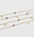 Eden Initial Necklace With 0.2ct Heart Shaped Lab Crafted Gemstone in 18K Gold Plating on 925 Silver - Ash & Harry