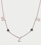Eden Initial Necklace With 0.2ct Heart Shaped Lab Crafted Gemstone in 18K Rose Gold Plating on 925 Silver - Ash & Harry
