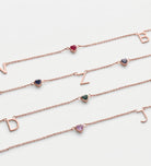 Eden Initial Necklace With 0.2ct Heart Shaped Lab Crafted Gemstone in 18K Rose Gold Plating on 925 Silver - Ash & Harry