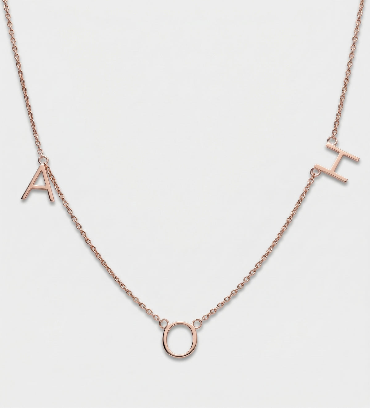 Eden Initial Necklace in 18K Rose Gold Plating on 925 Silver - Ash & Harry