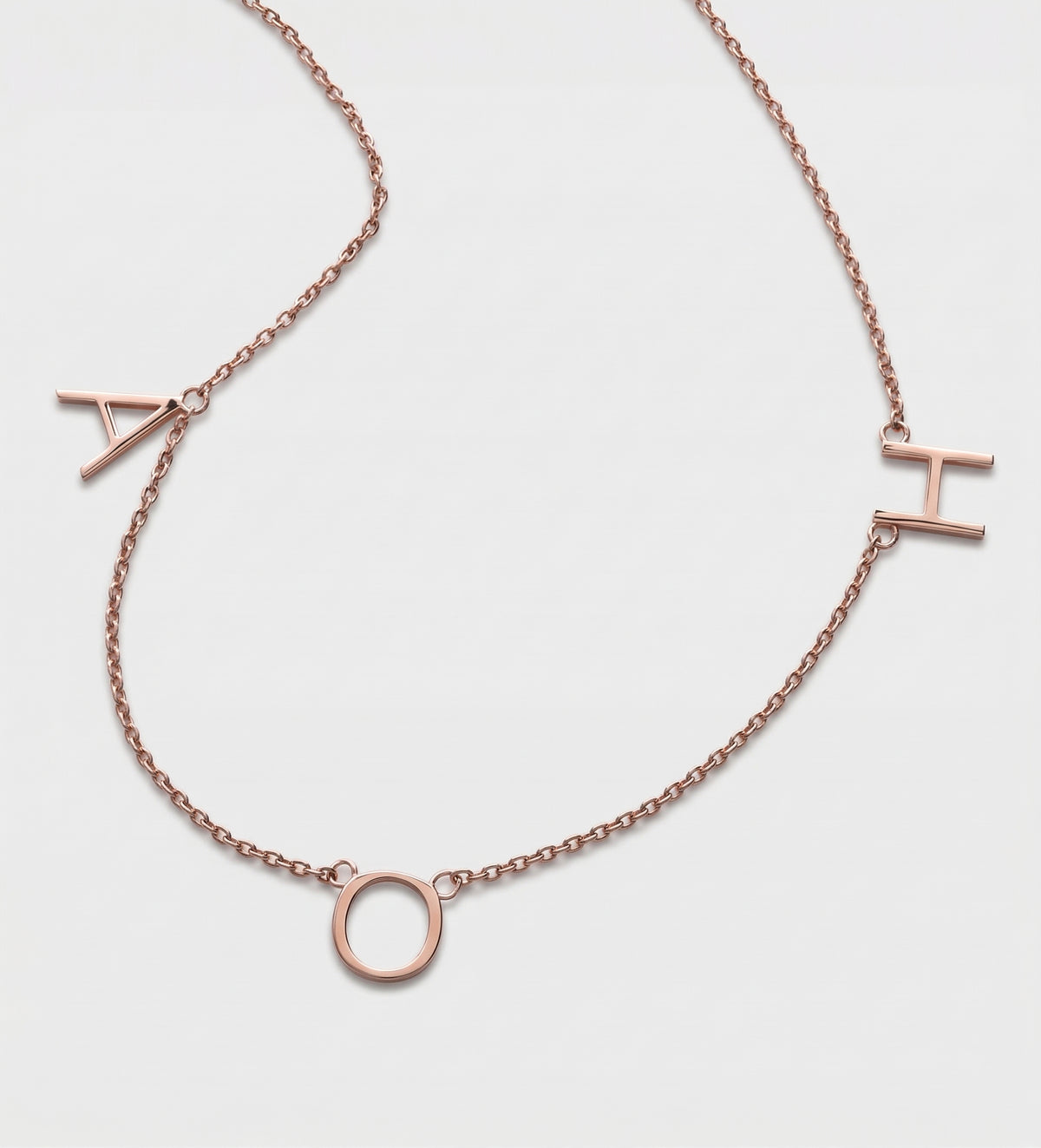 Eden Initial Necklace in 18K Rose Gold Plating on 925 Silver - Ash & Harry