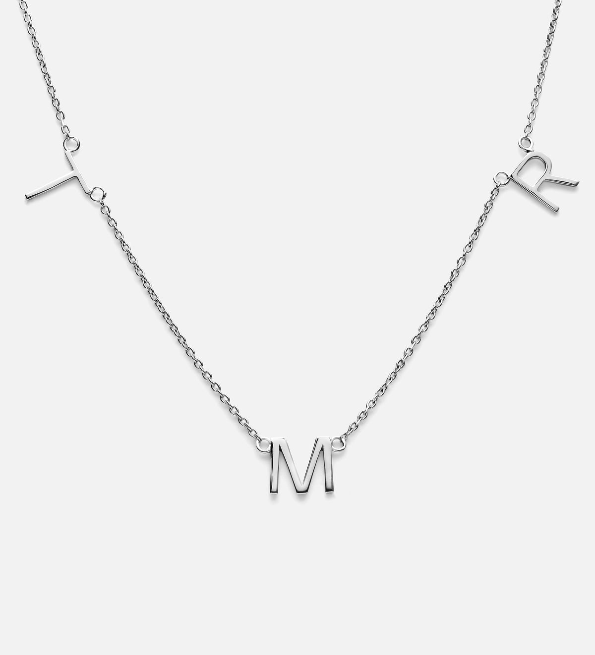 Eden Initial Necklace in Rhodium Plating on 925 Silver - Ash & Harry