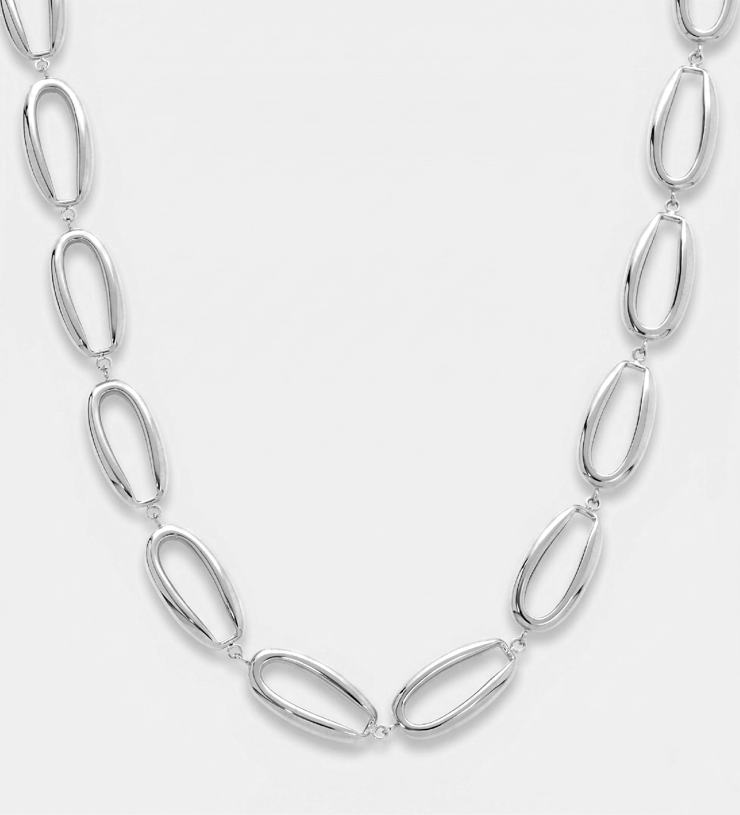 Ellipse Link Chain in Silver - Ash & Harry
