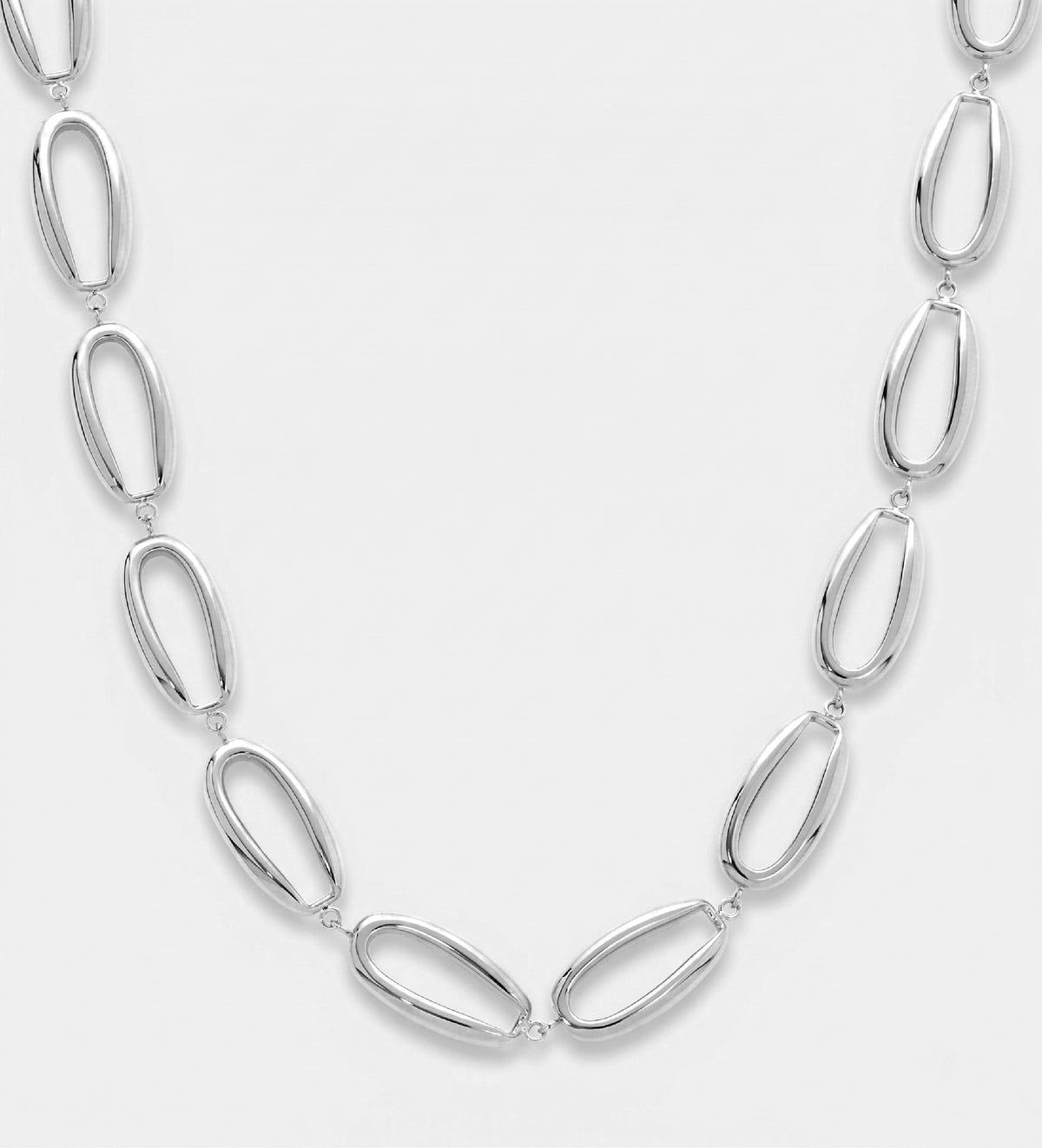 Ellipse Link Chain in Silver - Ash & Harry