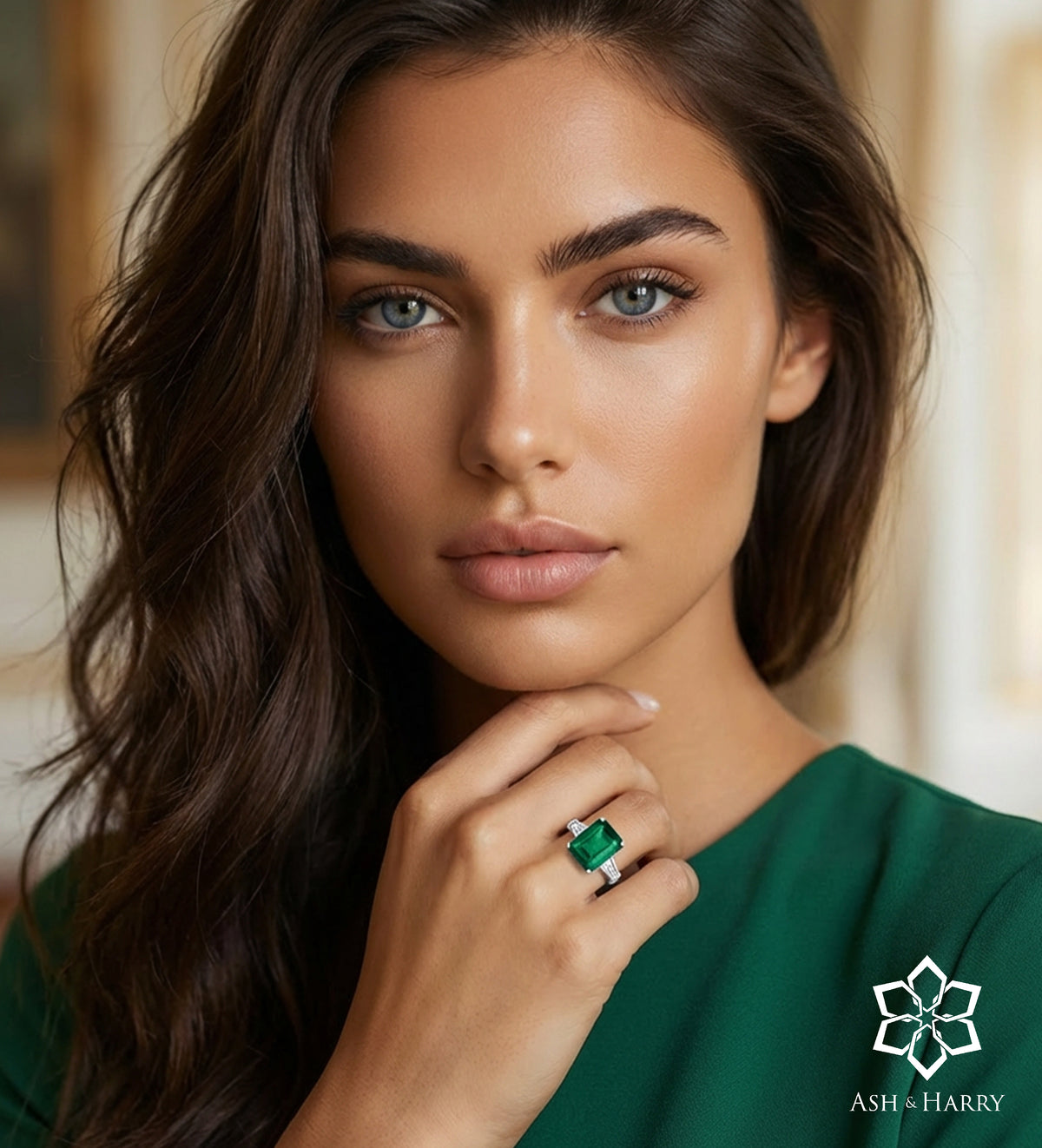 Emerald Baguette Ring In 925 Silver High Quality Simulated Diamonds - Ash & Harry