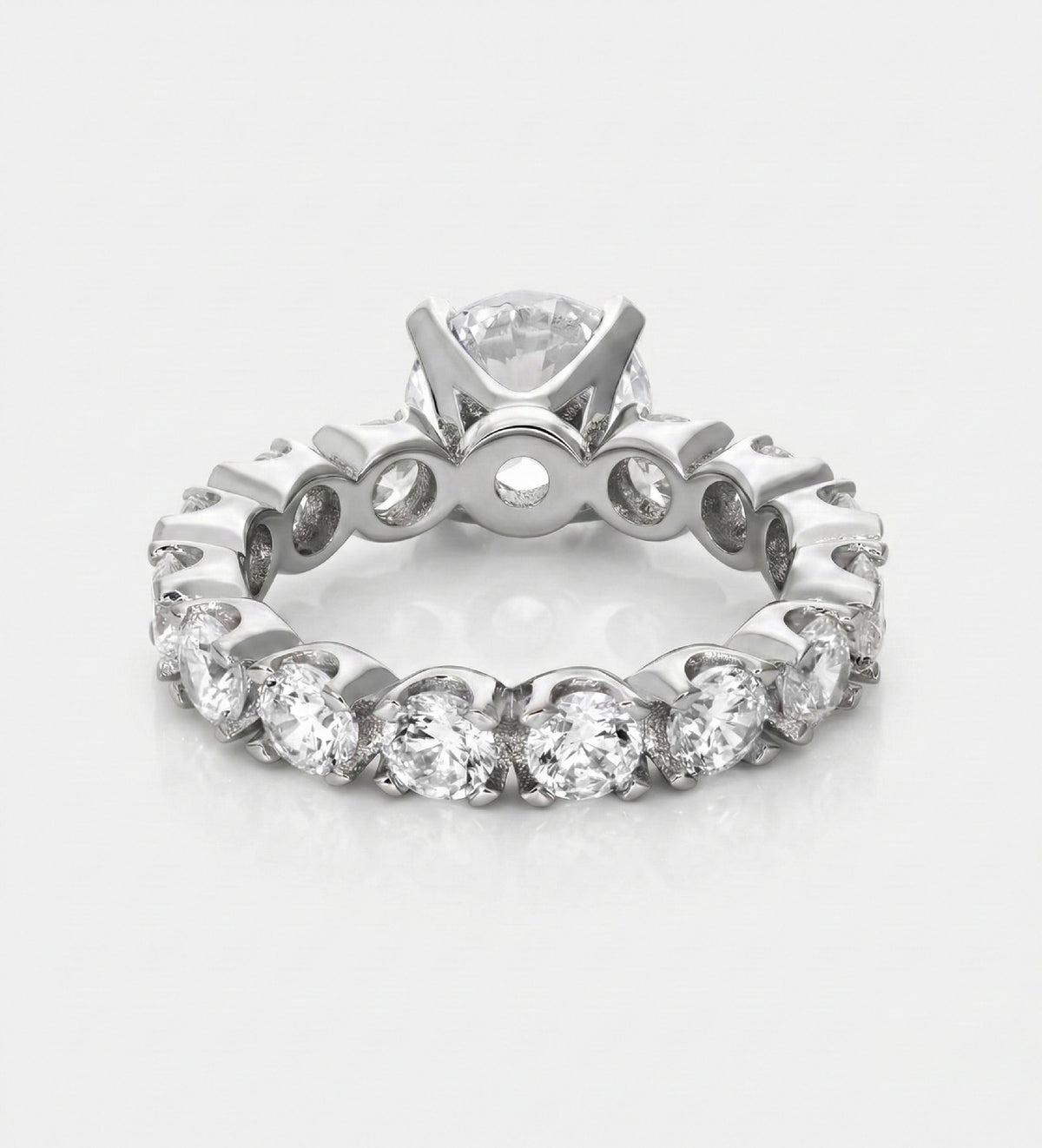 Eternal Solitaire Ring in 925 Silver with High Quality Simulated Diamonds - Ash & Harry