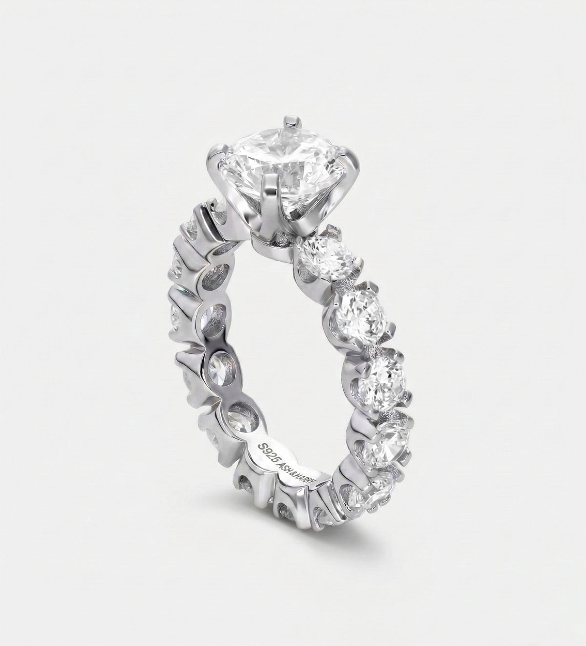 Eternal Solitaire Ring in 925 Silver with High Quality Simulated Diamonds - Ash & Harry