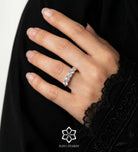 Five Star Row Ring in 925 Silver with High Quality Simulated Diamonds - Ash & Harry