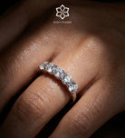 Five Star Row Ring in 925 Silver with High Quality Simulated Diamonds - Ash & Harry