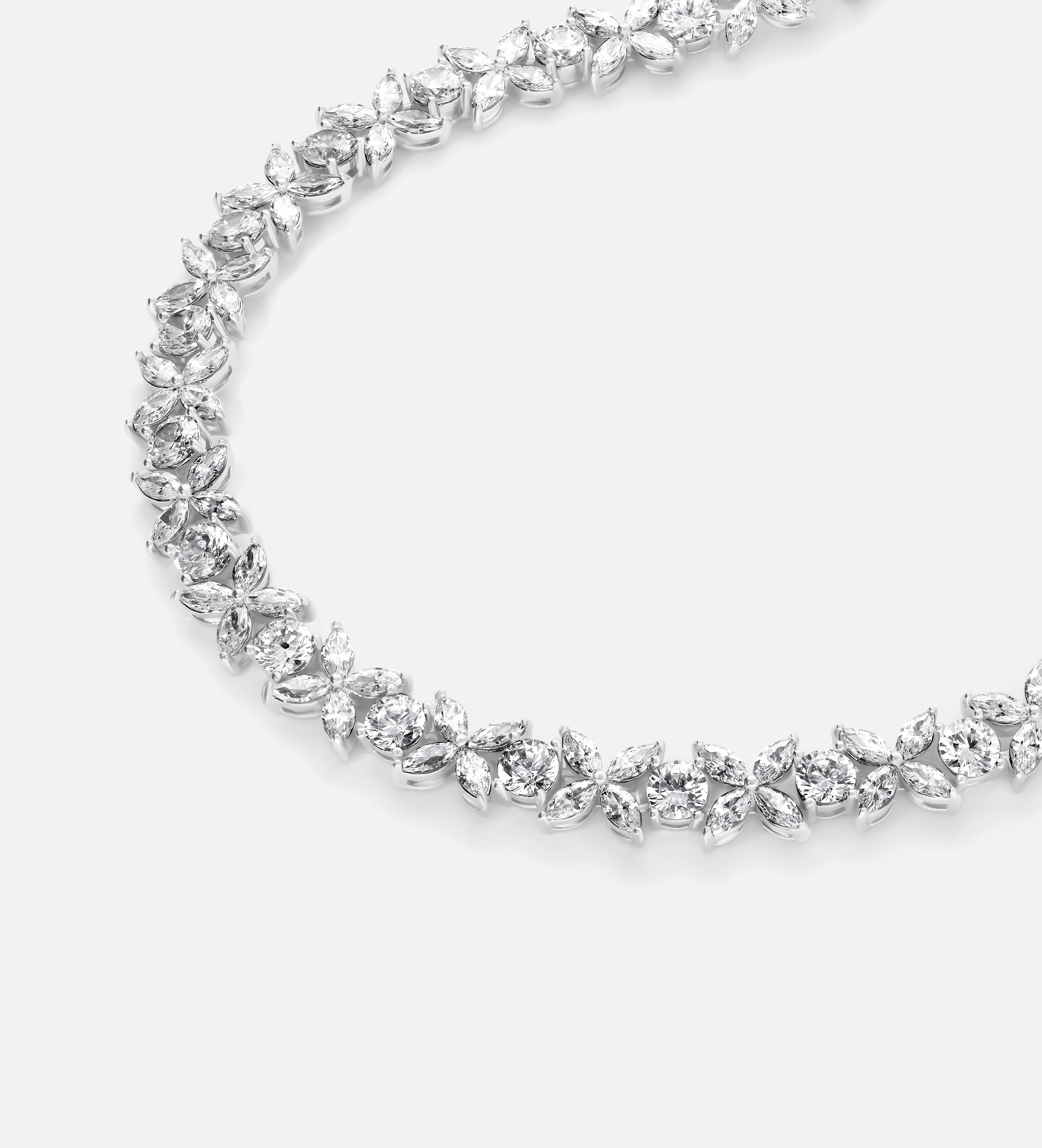 Floral Cluster Tennis Necklace - Ash & Harry