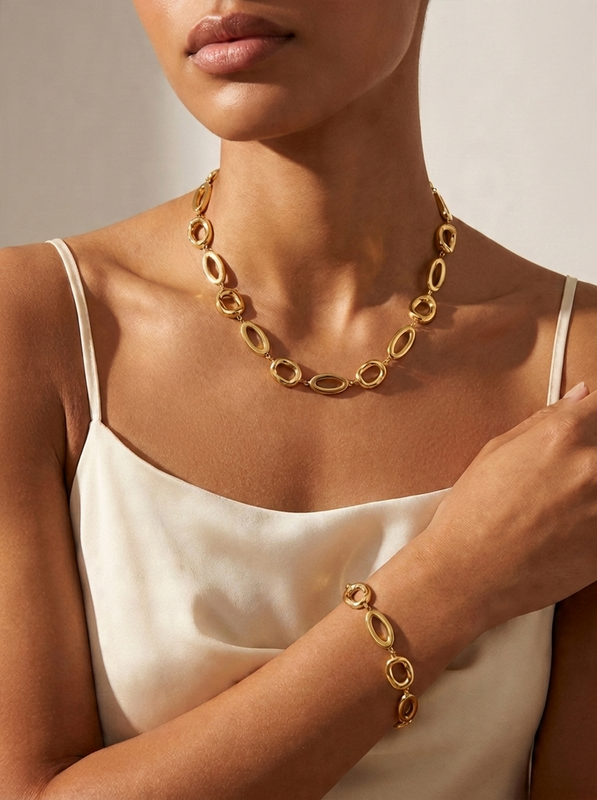 Fluid Pebble Full Set in Gold - 2 Itmes