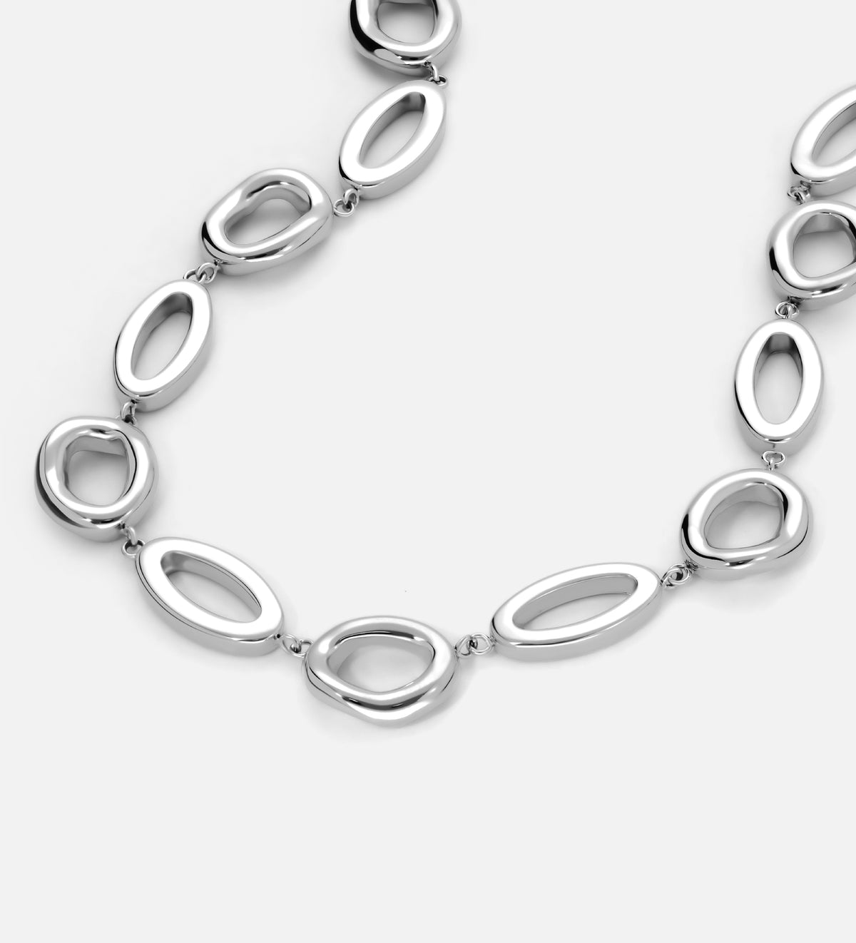 Fluid Pebble Necklace in Silver - Ash & Harry