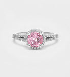 Frosted Sakura Ring in 925 Silver with High - Quality White and Pink Simulated Diamonds - Ash & Harry