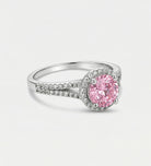 Frosted Sakura Ring in 925 Silver with High - Quality White and Pink Simulated Diamonds - Ash & Harry
