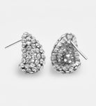 Frosted Teardrop Studs in Silver with High Quality Simulated Diamonds - Ash & Harry