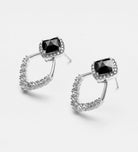 Gilded Onyx Earrings With High Quality Simulated Diamonds - Ash & Harry