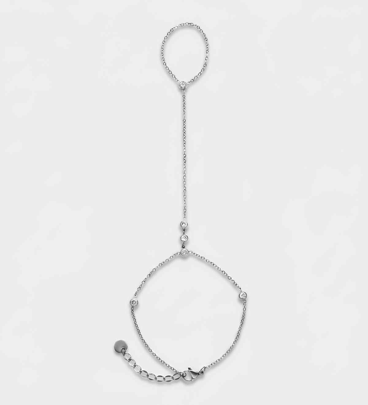 Glow Drop Hand Chain in Silver - Ash & Harry