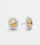 Golden Aura Studs in 925 Silver with High Quality Simulated White and Crafted Canary Diamonds - Ash & Harry