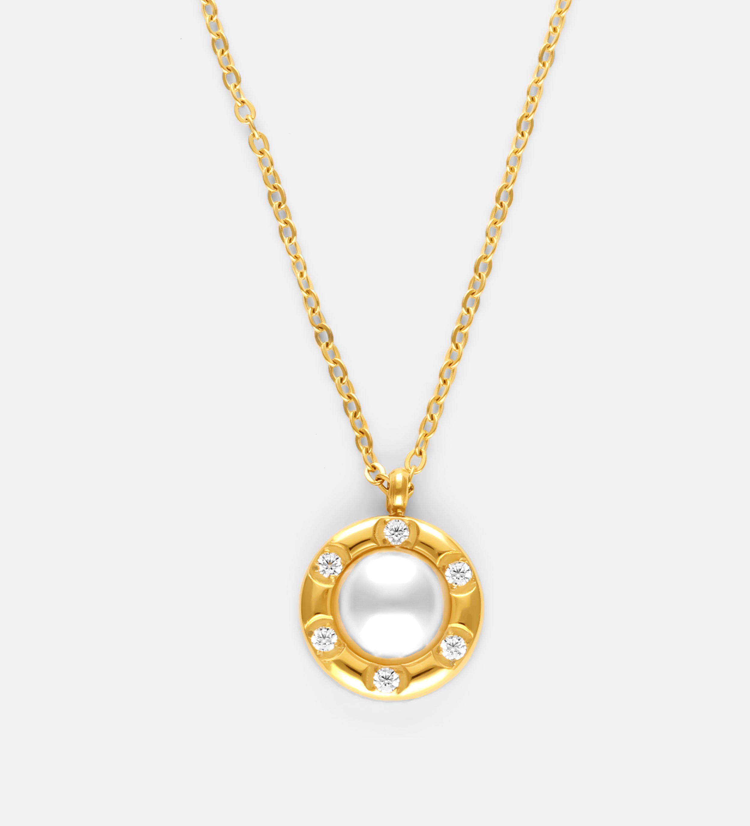Halo Pearl & Gems Necklace