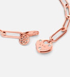 Heart Lock Bracelet With Lab Diamond in 18K Rose Gold Plating on 925 Silver - Ash & Harry