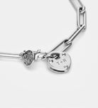 Heart Lock Bracelet in Rhodium Plating on 925 Silver - Ash & Harry