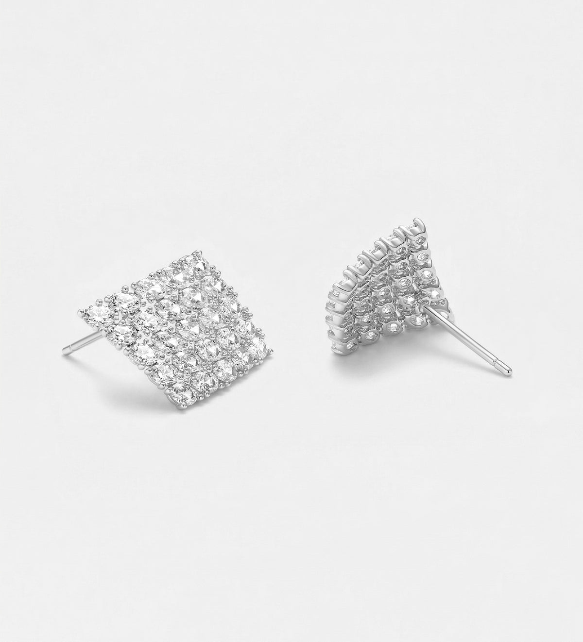 Ice Grid Diamond Earrings With High Quality Simulated Diamonds - Ash & Harry
