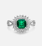 Imperial Emerald Crown Ring in 925 Silver High Quality Simulated Diamonds and Crafted Emerald Stone - Ash & Harry