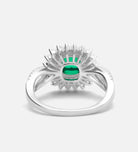Imperial Emerald Crown Ring in 925 Silver High Quality Simulated Diamonds and Crafted Emerald Stone - Ash & Harry