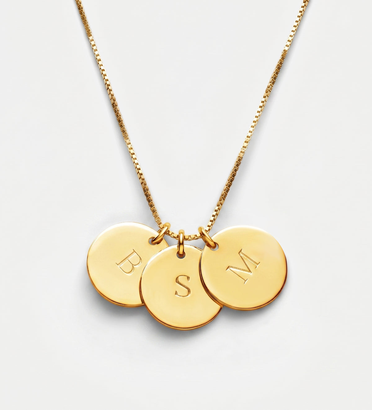 Initial Disc Necklace in 18K Gold Plating on 925 Silver - Ash & Harry