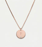 Initial Disc Necklace With Lab Diamond in 18K Rose Gold Plating on 925 Silver - Ash & Harry
