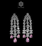 Jouri Royal Pink and White Bridal Full Set with Brilliant - Cut Simulated Diamonds, Rhodium Plated - Ash & Harry