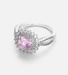 La Rosélle Crown Ring in 925 Silver with High Quality Simulated White and Pink Diamonds - Ash & Harry