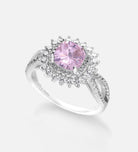 La Rosélle Crown Ring in 925 Silver with High Quality Simulated White and Pink Diamonds - Ash & Harry