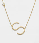 Large Initial Necklace With Lab Diamond in 18K Gold Plating on 925 Silver - Ash & Harry