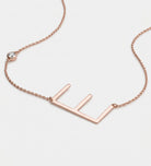 Large Initial Necklace With Lab Diamond in 18K Rose Gold Plating on 925 Silver - Ash & Harry