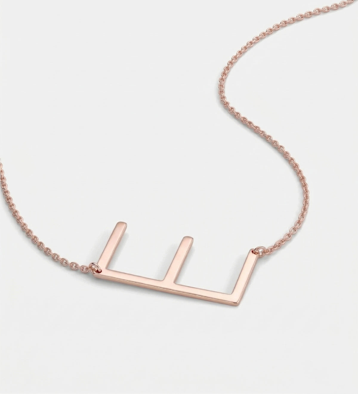 Large Initial Necklace in 18K Rose Gold Plating on 925 Silver - Ash & Harry