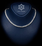 Layan White Wheat - Link Full Set with Brilliant - Cut Simulated Diamonds in Rhodium Plated Finish - Ash & Harry