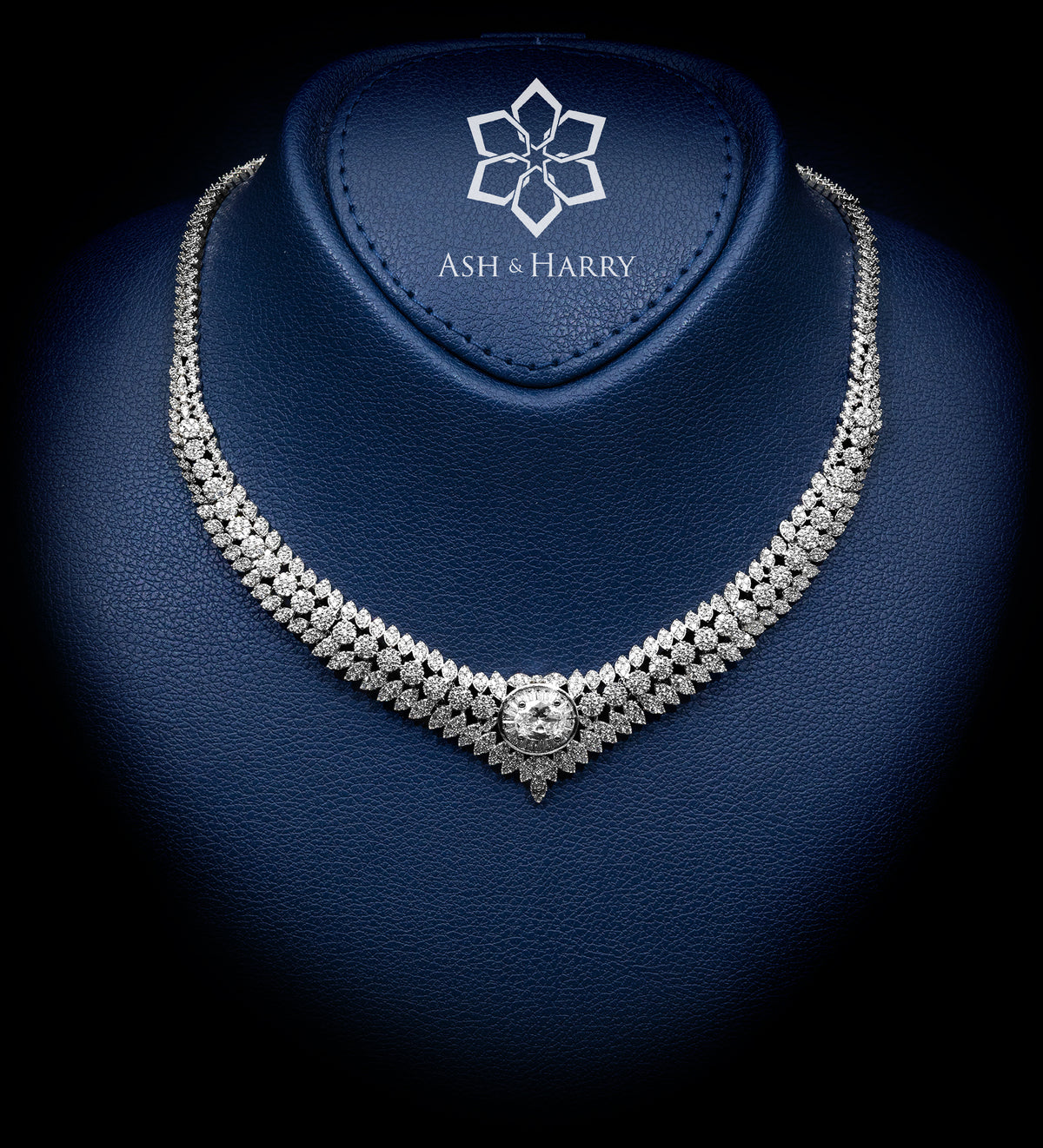 Lujain Signature White Bridal Full Set with High - Quality Simulated Diamonds in Rhodium Plated Finish - Ash & Harry