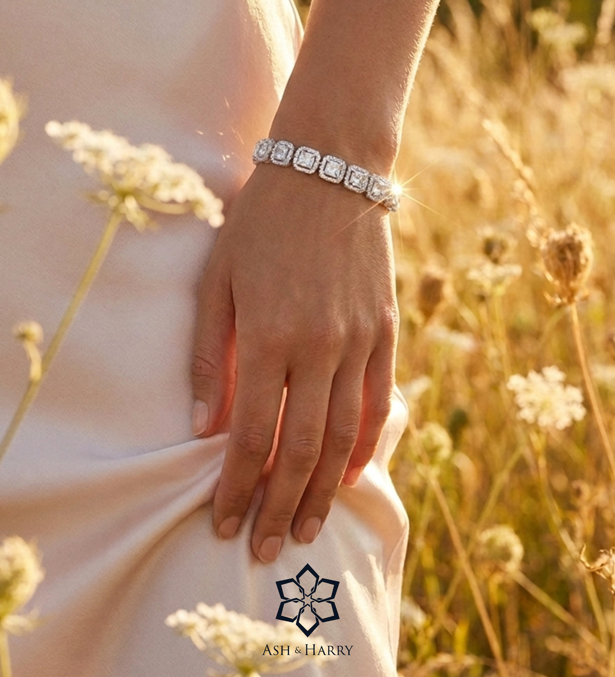 Lumi Pixel Tennis Bracelet With High Quality Simulated Diamonds - Ash & Harry