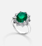 Majestic Emerald Ring in 925 Silver High Quality Simulated Diamonds and Emerald Stone - Ash & Harry