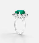Majestic Emerald Ring in 925 Silver High Quality Simulated Diamonds and Emerald Stone - Ash & Harry
