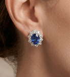 Majestic Sapphire Studs in 925 Silver High Quality Simulated Diamonds and Sapphire Stones - Ash & Harry