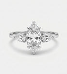Marquise Trilogy Ring in 925 Silver with High - Quality White Simulated Diamonds - Ash & Harry
