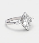 Marquise Trilogy Ring in 925 Silver with High - Quality White Simulated Diamonds - Ash & Harry