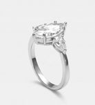 Marquise Trilogy Ring in 925 Silver with High - Quality White Simulated Diamonds - Ash & Harry