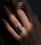 Marquise Solitaire Ring in 925 Silver with High - Quality White Simulated Diamond - Ash & Harry